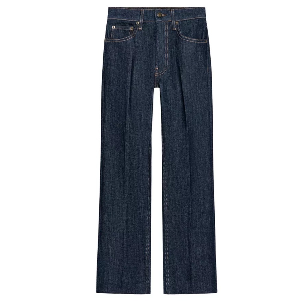 NWT Zara ZW Collection Mid Rise Bootcut Jeans Indigo Blue 90s Womens 4/W26